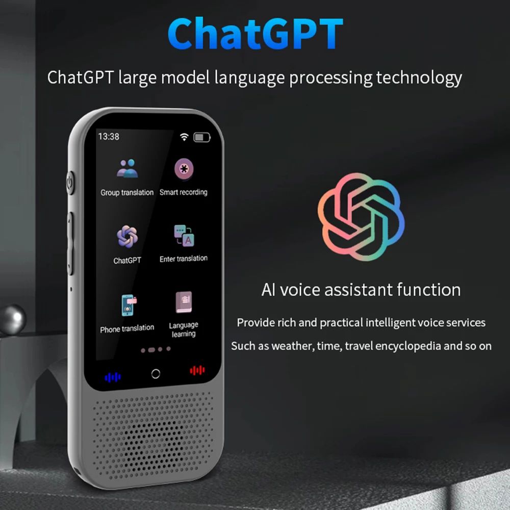 Mosrugs | S80 Pro Portable Language Translator – 138 Language Voice Translation, 16 Offline Modes & ChatGPT Integration