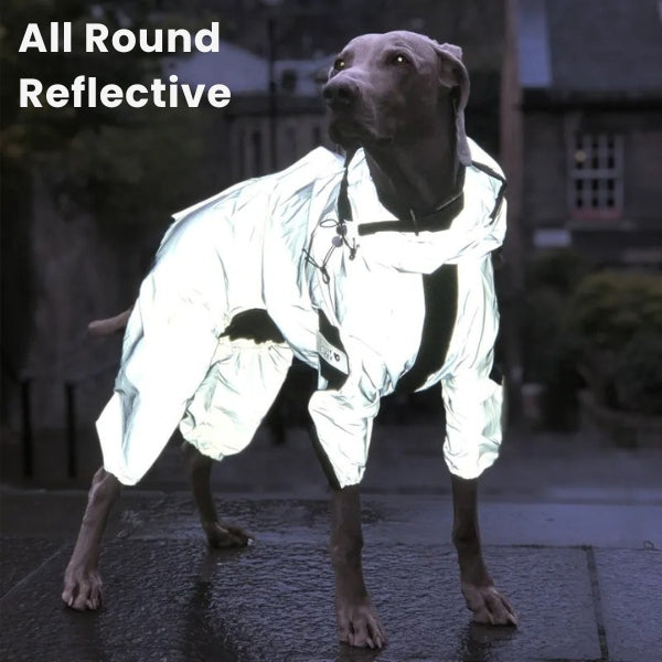 Mosrugs | Waterproof Dog Coat with Legs – Reflective Dog Rain Jacket for Small & Large Breeds | Best Rain Coat for Dogs UK