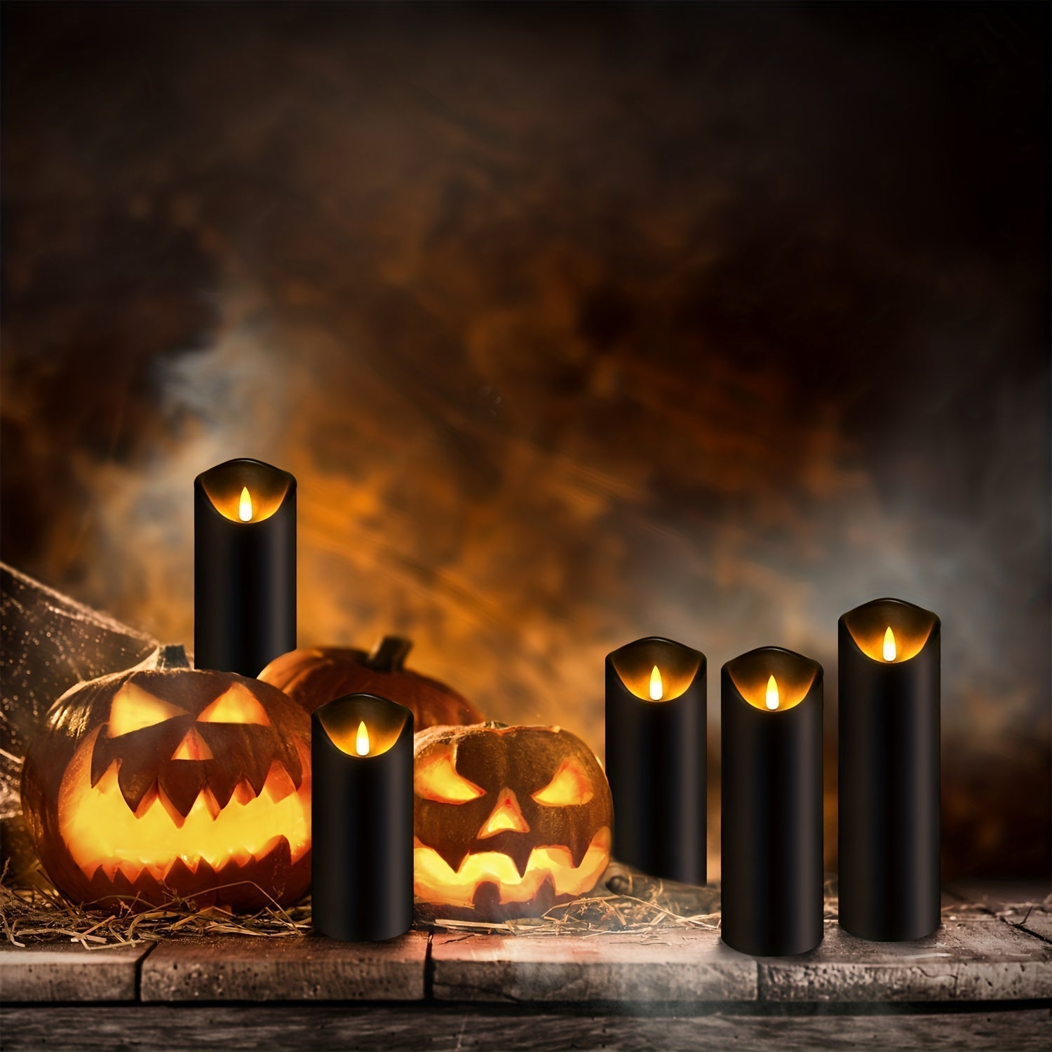 Mosrugs | MystiFlame - 5-Piece LED Candle Set with Black Finish