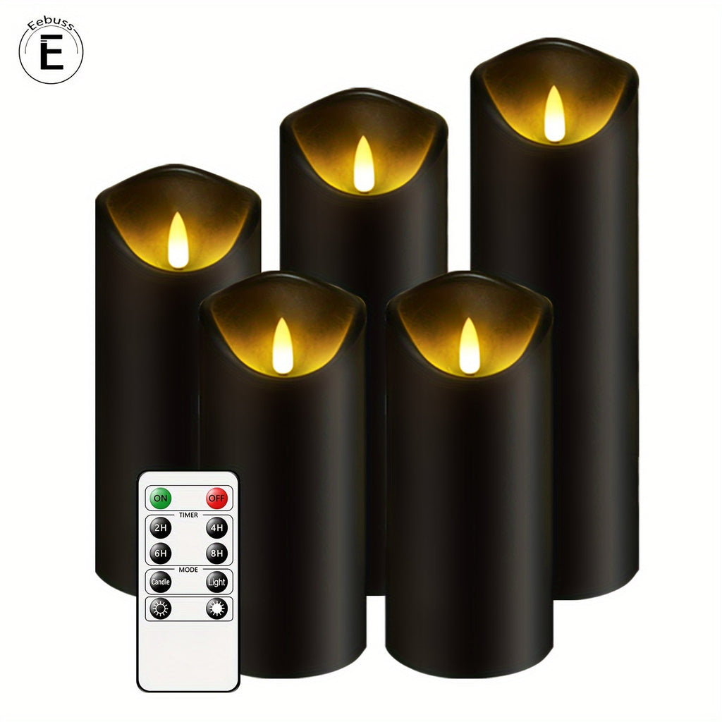 Mosrugs | MystiFlame - 5-Piece LED Candle Set with Black Finish