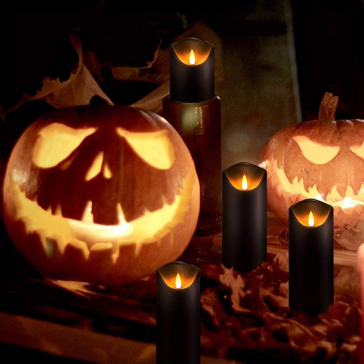 Mosrugs | MystiFlame - 5-Piece LED Candle Set with Black Finish