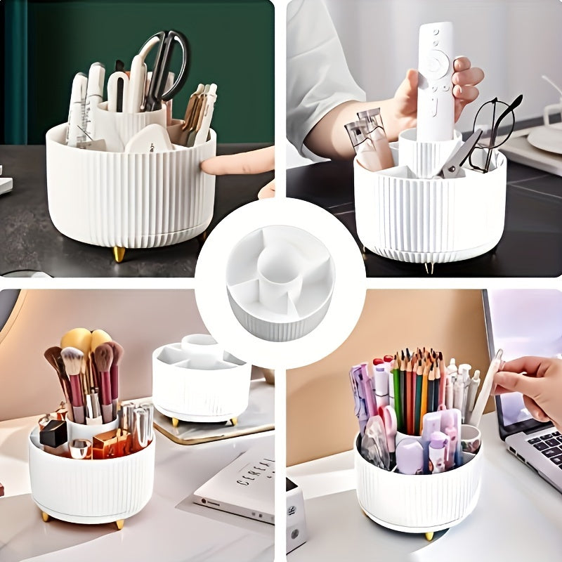 Mosrugs | GlamSpin – 360° Rotating Makeup & Desk Organiser with 5 Compartments