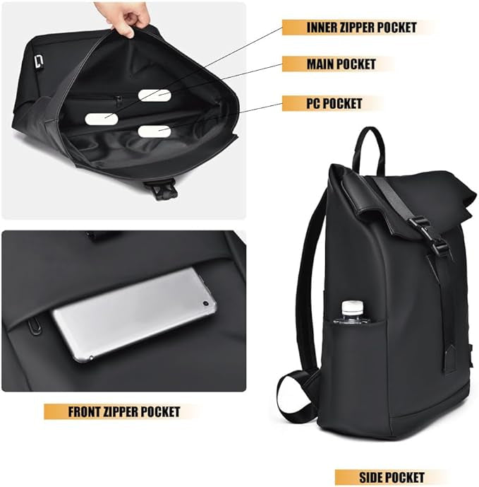 Mosrugs | BergTrek Waterproof Ergonomic Backpack – Lightweight Travel Rucksack with USB Charging & Large Laptop Storage