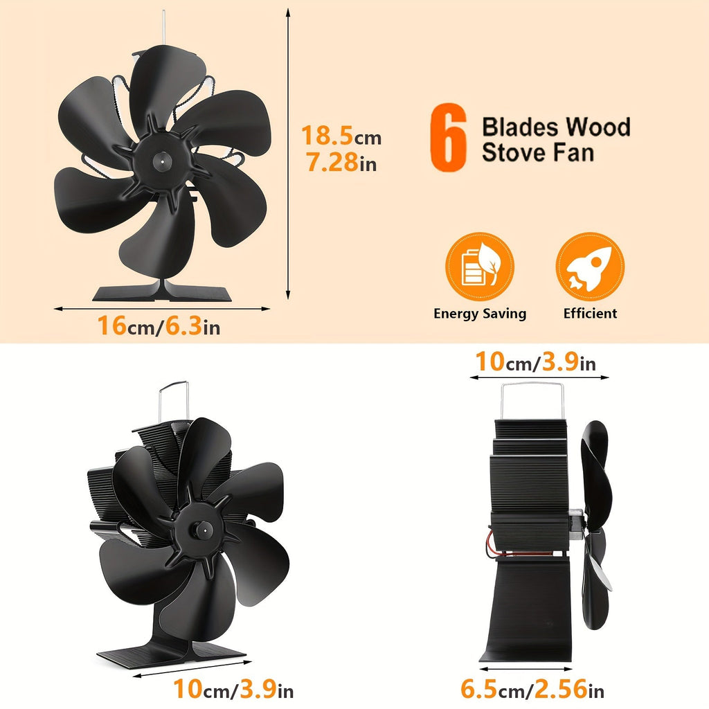 Mosrugs | ThermoBreeze | Heat Powered Stove Fan – Silent Operation, No Electricity, Efficient Heat Distribution