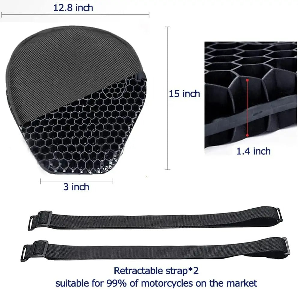 Mosrugs | HoneyRide – 3D Honeycomb Shock-Relief Motorcycle Seat Cushion