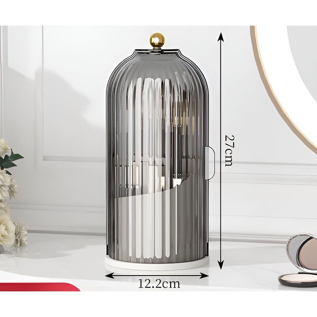 Mosrugs | Beauty SpinMate – 360° Rotating Makeup Brush Holder & Cosmetic Organiser with Dustproof Lid