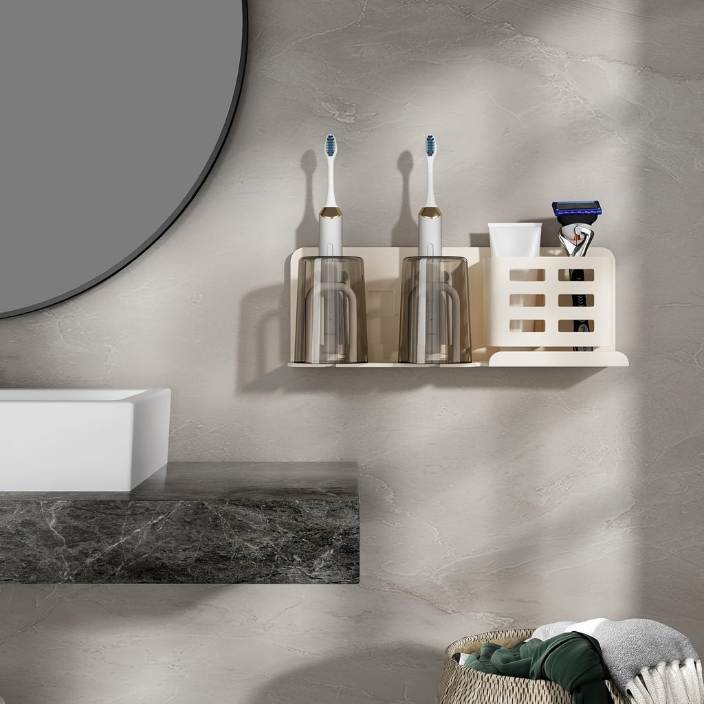 Mosrugs | BristleHub Wall-Mounted Electric Toothbrush Holder – Aluminium Bathroom Organiser with Drainage Holes