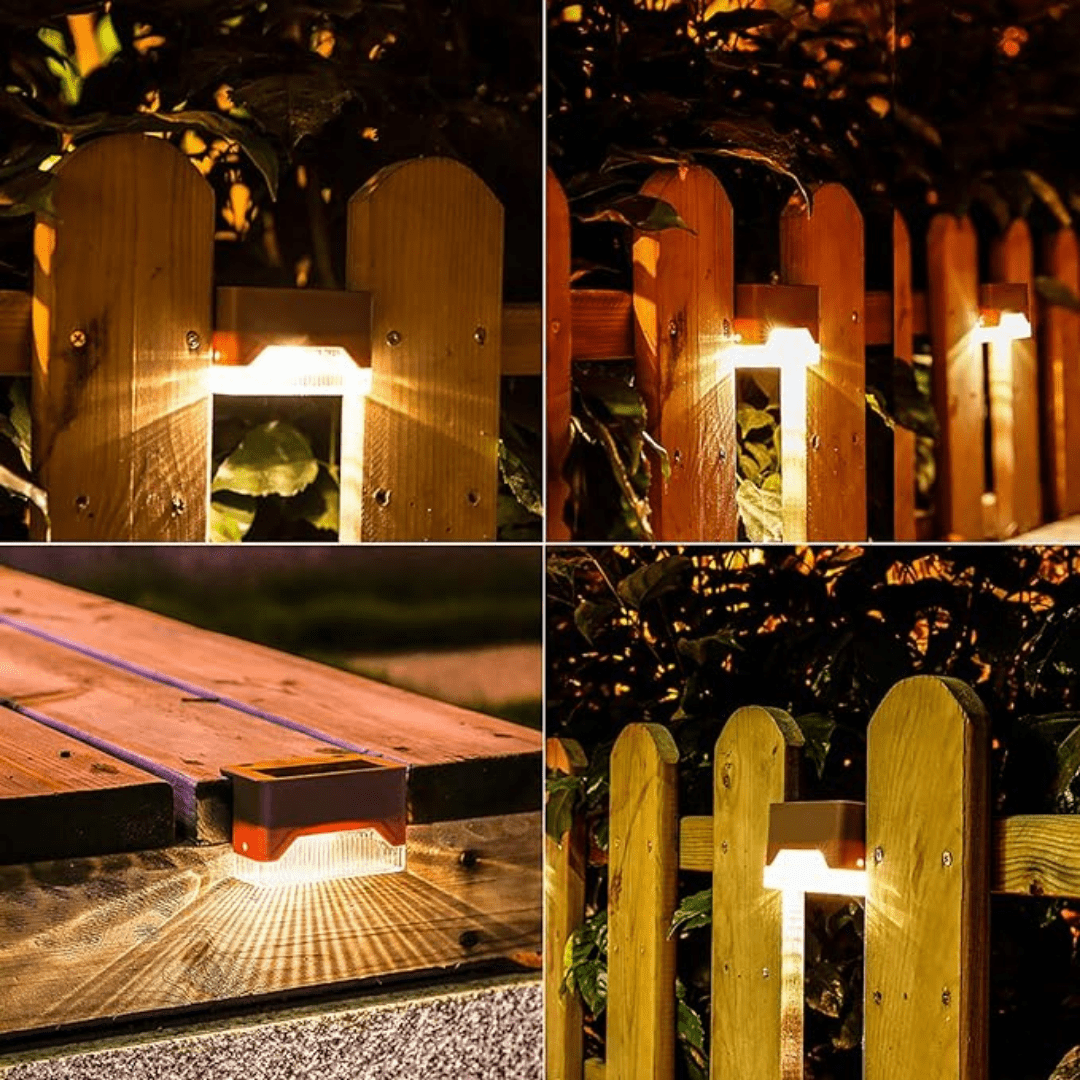 Mosrugs | Self-Adhesive Solar Outdoor Lights – Waterproof Wall-Mounted LED Step Lamps for Gardens, Patios & Pathways