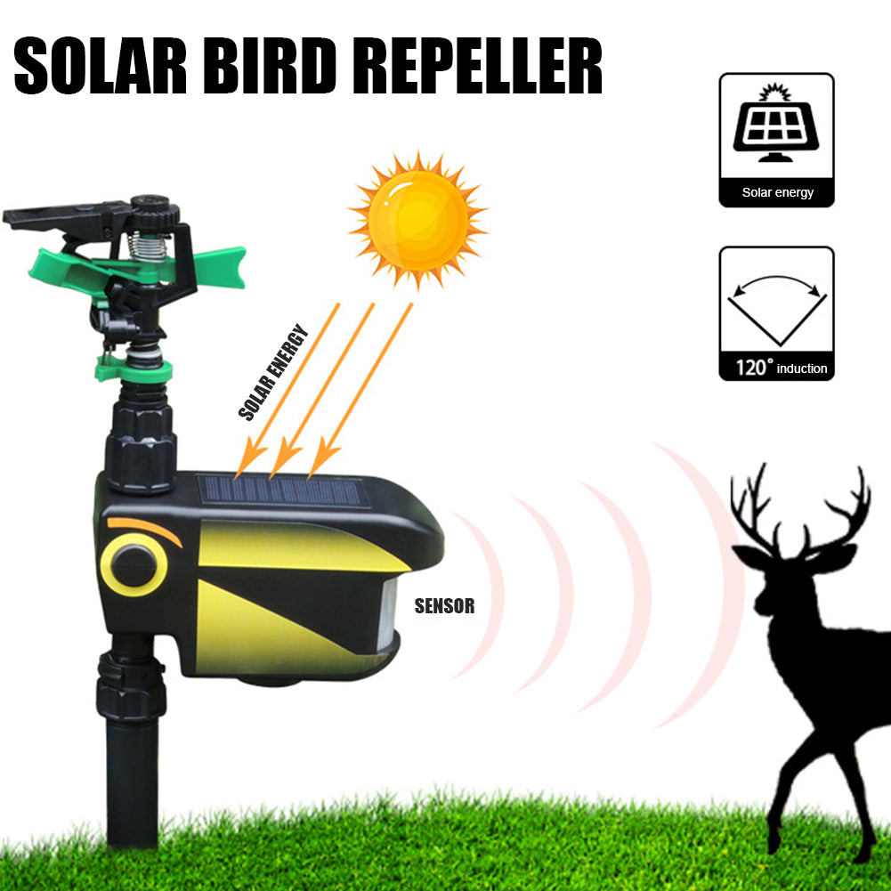 Mosrugs | Solar Powered Motion Activated Sprinkler for Deer and Garden Pest Deterrent