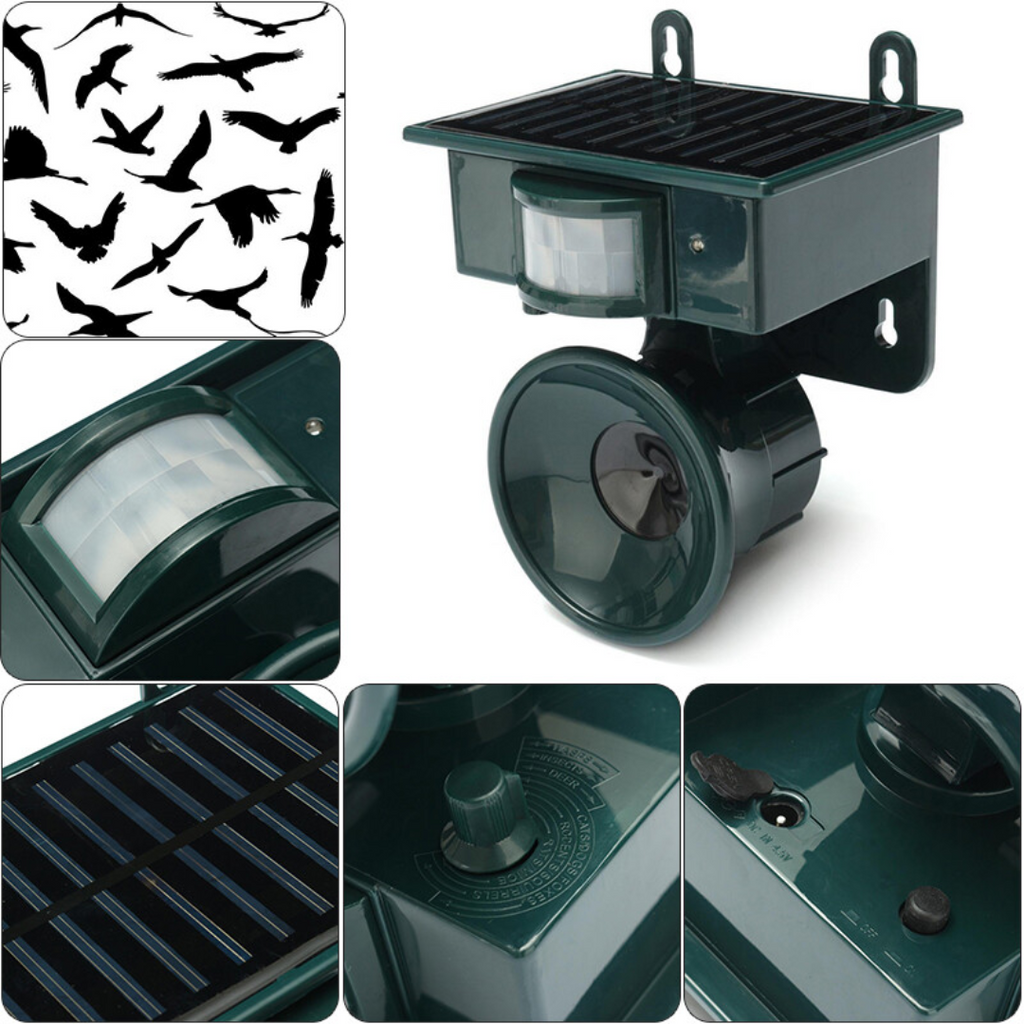 Mosrugs | TerraGuard – Weatherproof Solar Bird Repeller with PIR Motion Sensor & Natural Sound Deterrent