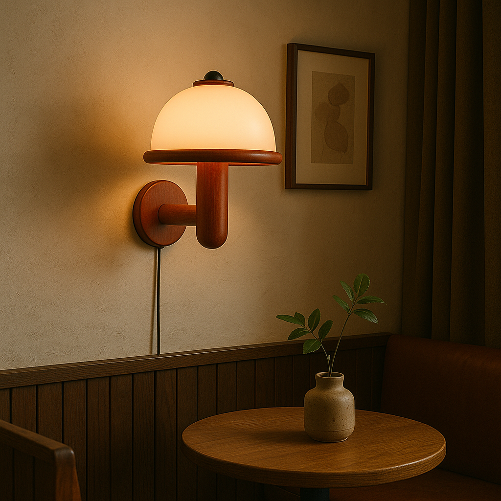 Mosrugs | NordShroom | Wooden Wall Lamp in Scandinavian Mushroom Style