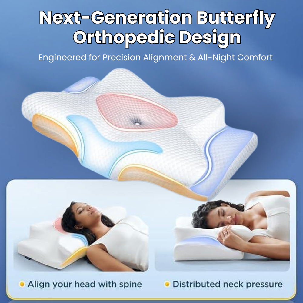 Mosrugs | Pillow for Back & Shoulder Pain Relief – Orthopedic Memory Foam Posture Pillow for Neck, Shoulder & Spinal Alignment Support
