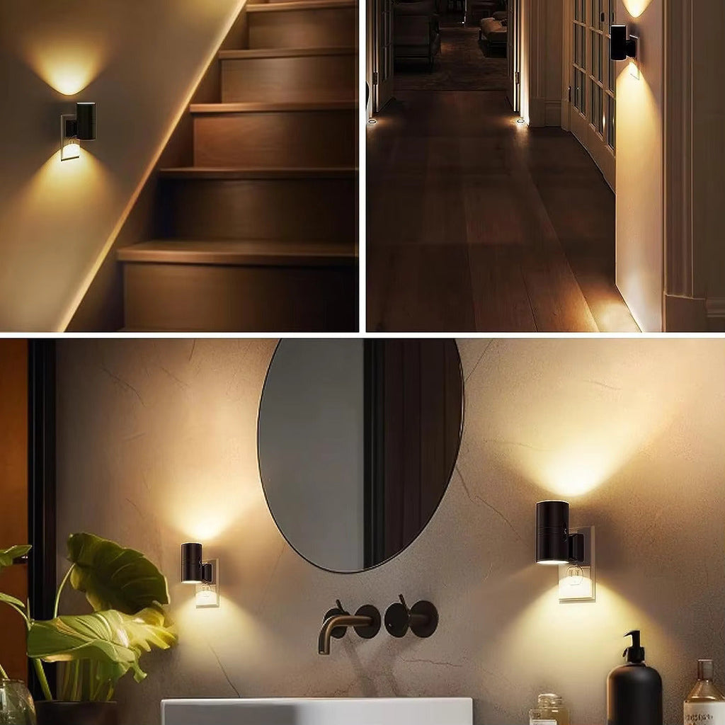 Mosrugs | Luxury Plug-In Ambient Night Light – Dimmable LED Wall Light with Sensor (3000K Warm Glow)