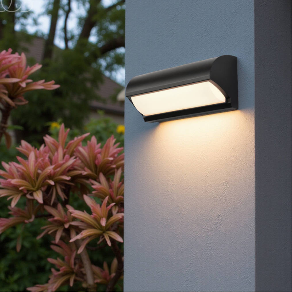 Mosrugs | Modern Black Outdoor LED Wall Light – Weatherproof Warm Lighting for Garden, Patio & Entryways