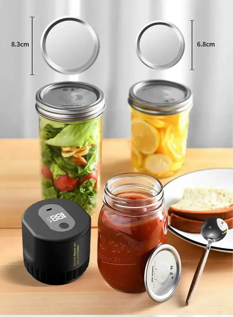 Mosrugs | Cordless Mason Jar Vacuum Sealer Kit – Wide Mouth Food Preservation System with Airtight Electric Seal