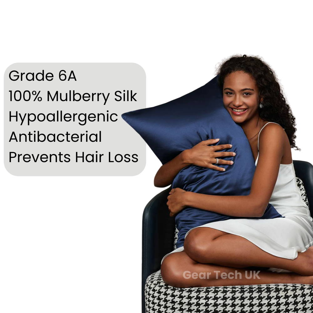1Mosrugs | Silk Pillowcase – 100% Real Mulberry Silk for Hair & Skin – Cooling, Frizz-Free & Anti-Wrinkle Pillowcase UK