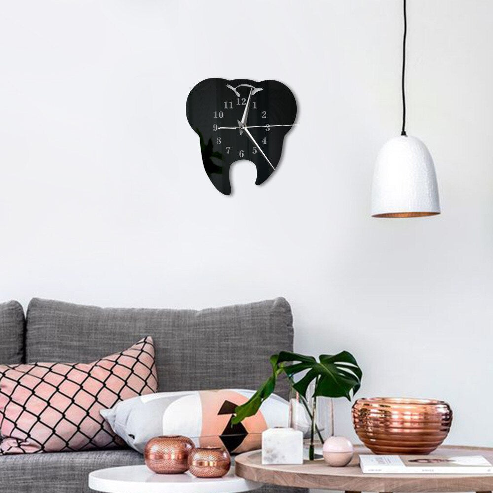 Mosrugs | GlowDent - Mirror Wall Clock for Dental Hygiene
