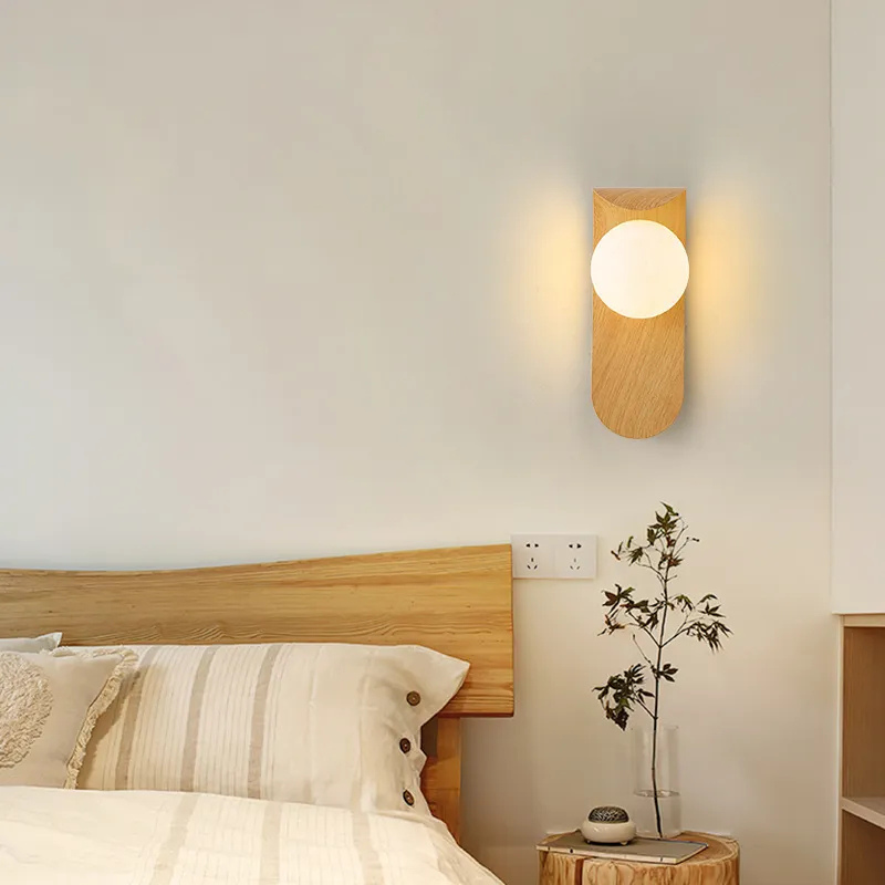 Mosrugs | LuxeWood – Chic Walnut Wall Lamp for Unique Ambiances