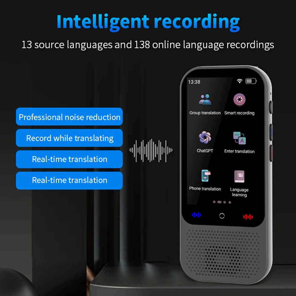 Mosrugs | S80 Pro Portable Language Translator – 138 Language Voice Translation, 16 Offline Modes & ChatGPT Integration