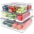 Mosrugs | Stackable Fridge Organiser Set – 10 Clear Storage Boxes for Freshness & Kitchen Order