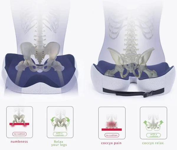 Mosrugs | Adjustable Memory Foam Sit Bone Relief Seat Cushion