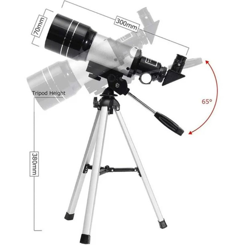 Mosrugs | Professional Astronomical Telescope | 70mm Aperture, 300mm Focal Length & Easy Setup for Stargazing and Nature Exploration