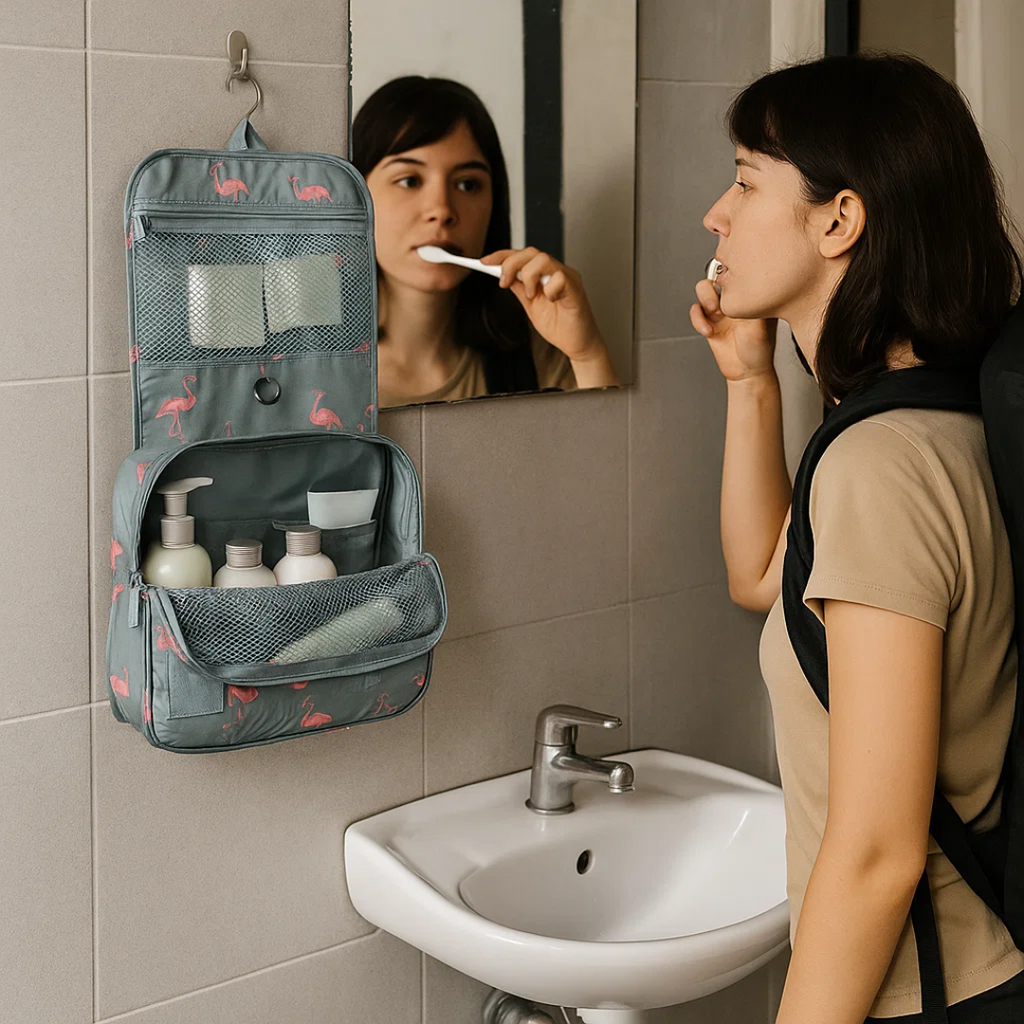 Mosrugs | TravelEase –  Water-Resistant Travel Toiletry Bag with Hanging Hook