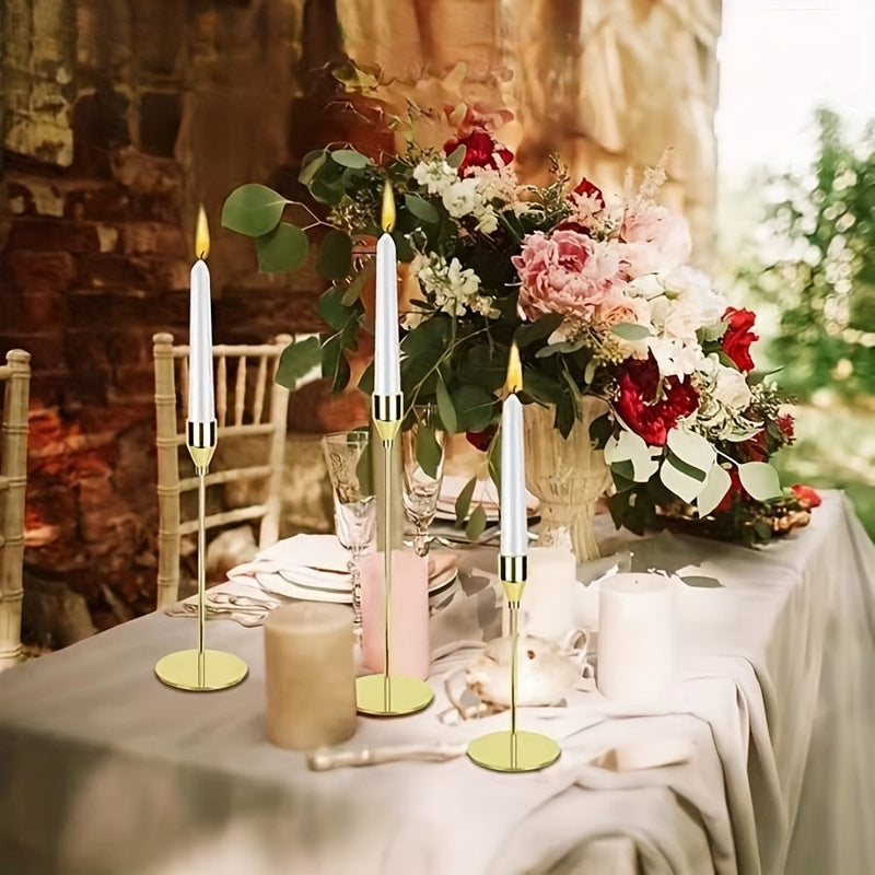 Mosrugs | MajesticFlicker – Sophisticated Black and Gold Candelabra Set for Elegant Events