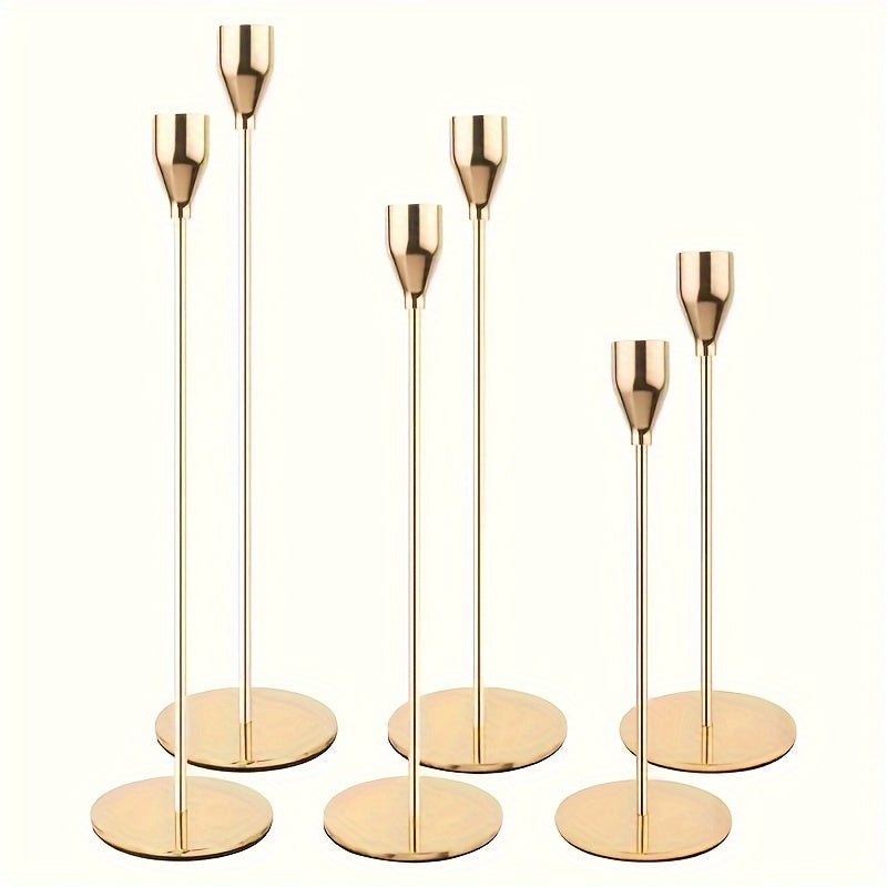 Mosrugs | MajesticFlicker – Sophisticated Black and Gold Candelabra Set for Elegant Events