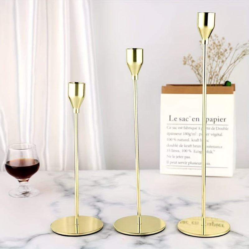 Mosrugs | MajesticFlicker – Sophisticated Black and Gold Candelabra Set for Elegant Events