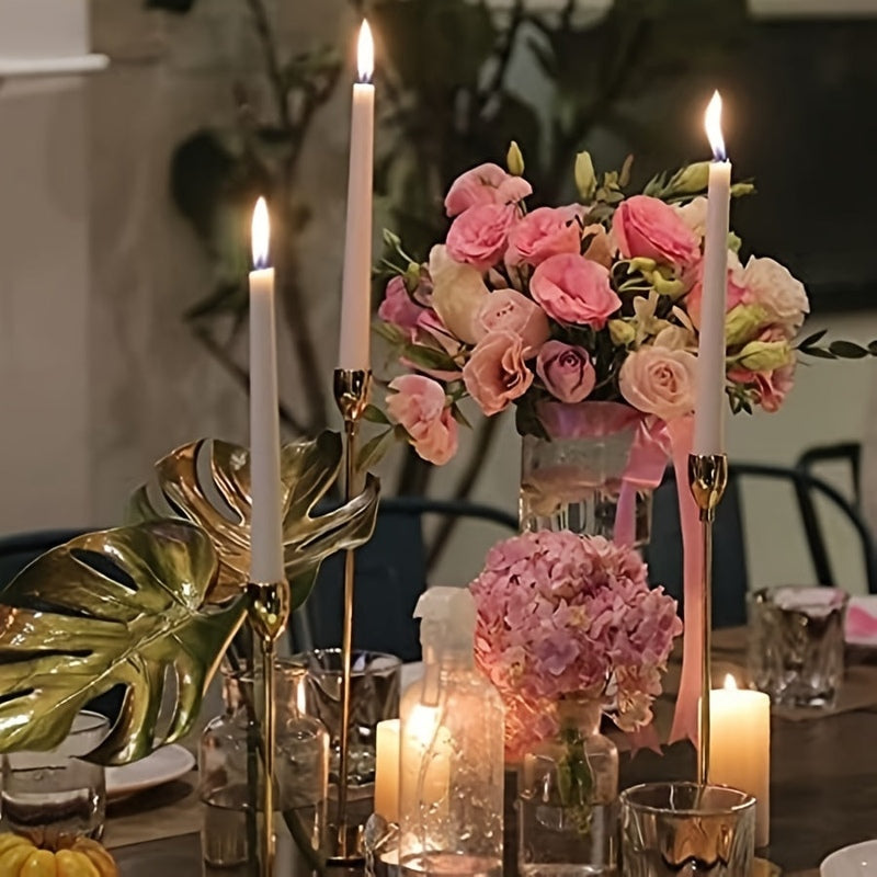 Mosrugs | MajesticFlicker – Sophisticated Black and Gold Candelabra Set for Elegant Events