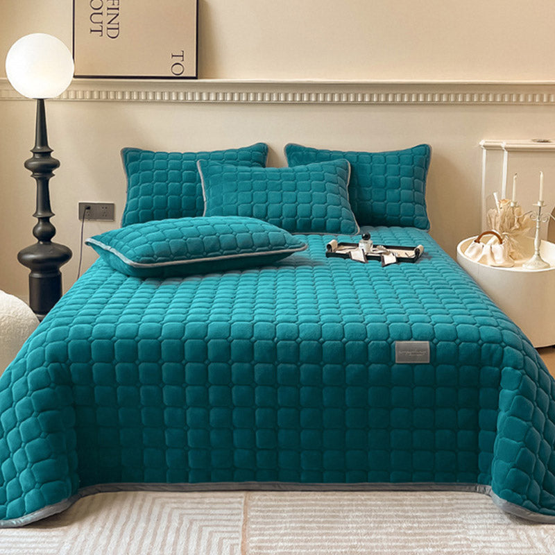 Mosrugs | Modern Soft Throw Blanket with Square Texture – Stylish Fluffy Bed & Sofa Cover