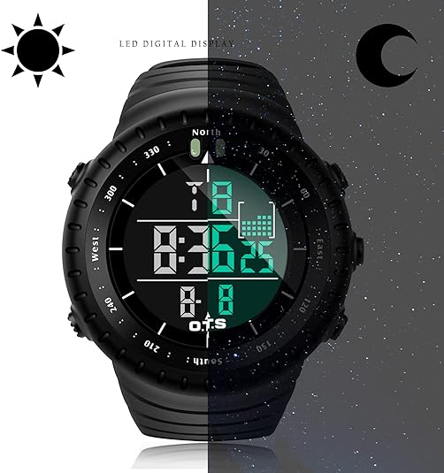 Mosrugs | Henry Waterproof Men’s Digital Sports Watch – Shockproof, Tactical & LED Backlit Outdoor Timepiece