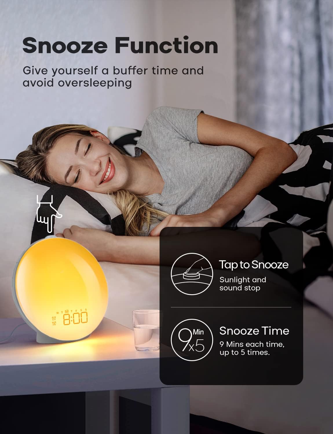 Mosrugs | GlowRise Natural Wake-Up Light Alarm Clock with Sunrise & Sunset Simulation