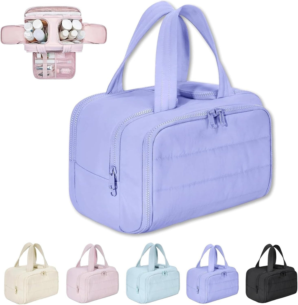 Mosrugs | 4-in-1 Puffy Toiletry Bag for Women – Large Travel Makeup & Skincare Organiser