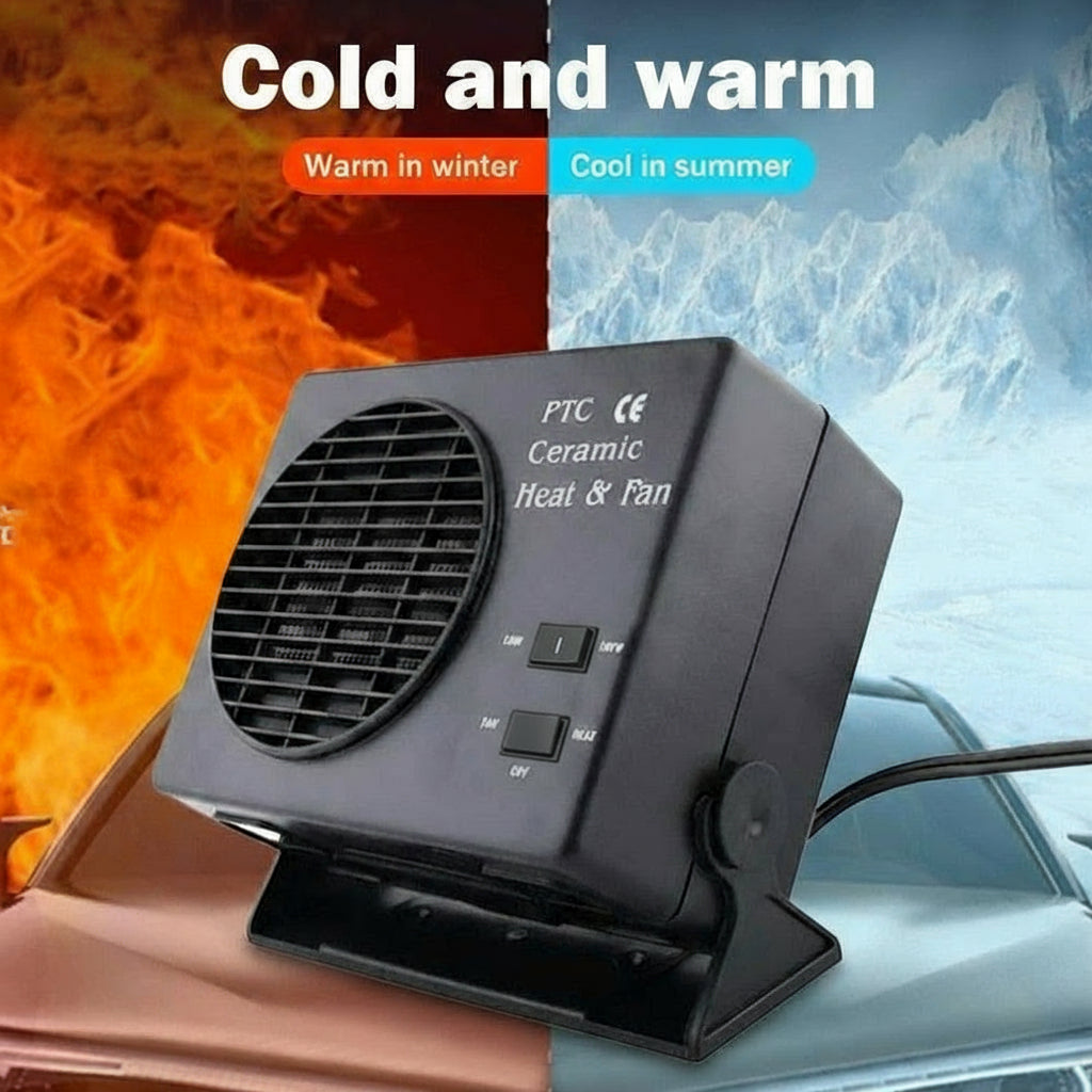 Mosrugs | 12V Ceramic Car Heater Fan | 150W-300W | Portable Defroster w/ Automatic Thermostat