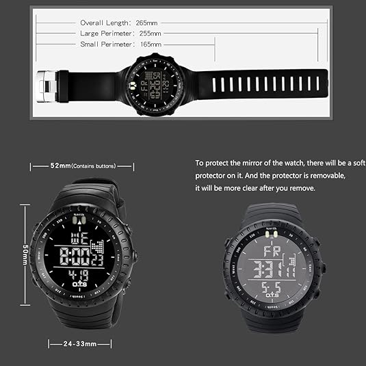 Mosrugs | Henry Waterproof Men’s Digital Sports Watch – Shockproof, Tactical & LED Backlit Outdoor Timepiece
