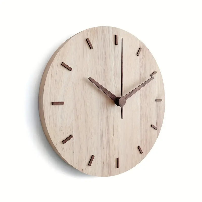 Mosrugs | Stylish Walnut Wood Wall Clock – Minimalist Modern Design