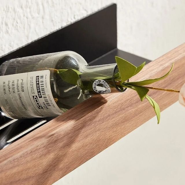 Mosrugs | Solid Wood Bathroom Shelf – No-Drill Wall Mounted Bathroom Organiser