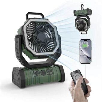 Mosrugs | 3-in-1 Camping Fan with LED Light & 20000mAh Power Bank – USB Rechargeable & Wireless