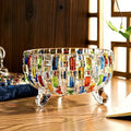Mosrugs | LustreCharm Stained Glass Candy Jar with Lid – Colourful Decorative Storage Pot