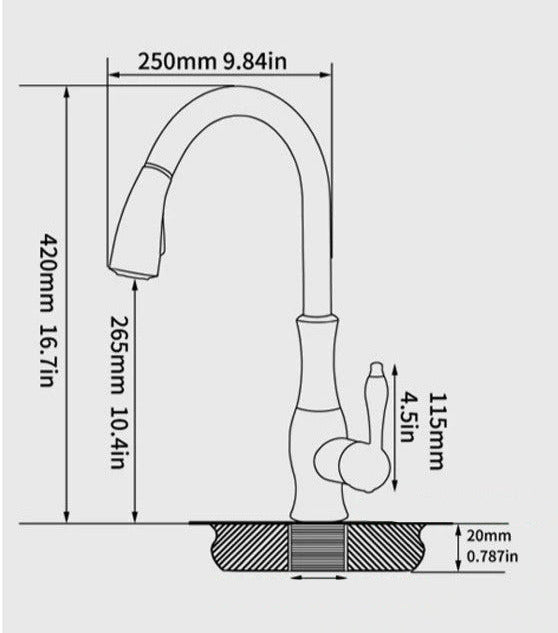 Mosrugs | Modern Pull-Out Kitchen Mixer Tap – Stainless Steel 360° Swivel with Extendable Spray Head