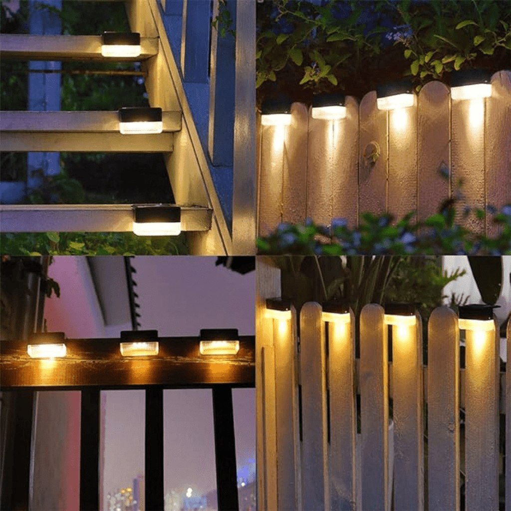 Mosrugs | Self-Adhesive Solar Outdoor Lights – Waterproof Wall-Mounted LED Step Lamps for Gardens, Patios & Pathways