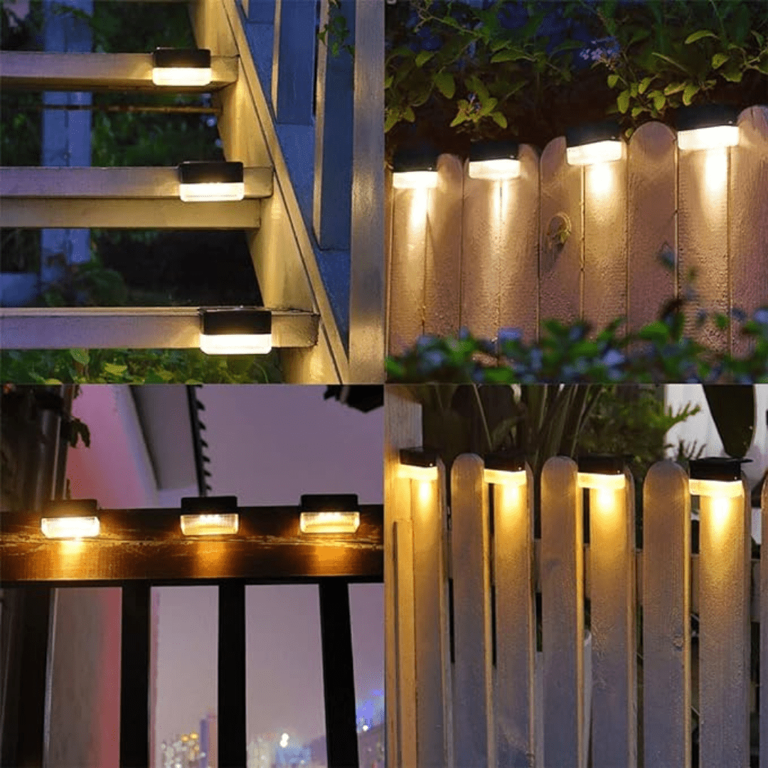 Mosrugs | Self-Adhesive Solar Outdoor Lights – Waterproof Wall-Mounted LED Step Lamps for Gardens, Patios & Pathways