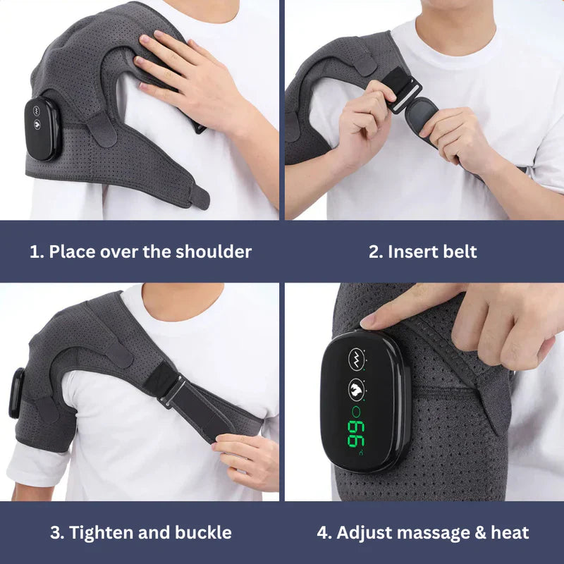 Mosrugs | Shoulder Massage Device | Heat Therapy, Adjustable Intensity & Ideal for Muscle Relaxation