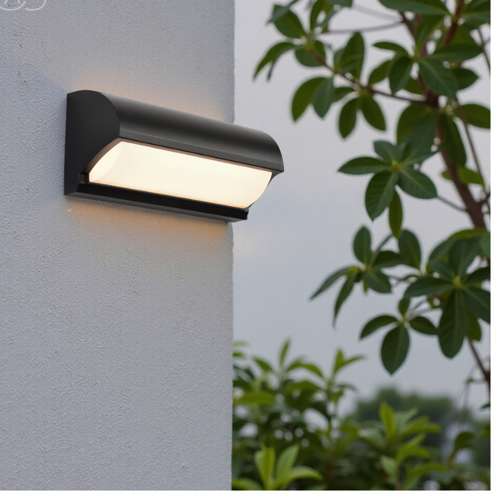 Mosrugs | Modern Black Outdoor LED Wall Light – Weatherproof Warm Lighting for Garden, Patio & Entryways