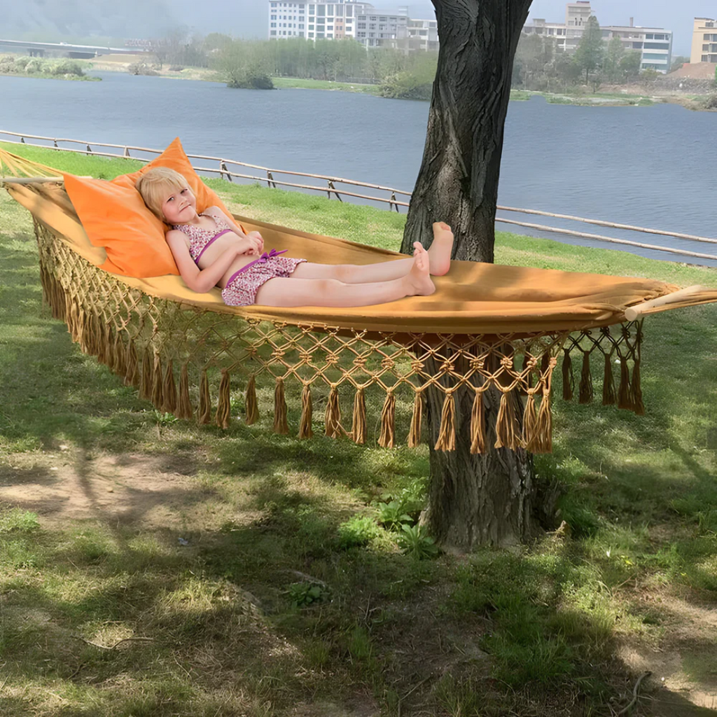 Mosrugs | Velri Premium Hammock with Wooden Spreader Bars – Indoor & Outdoor Comfort