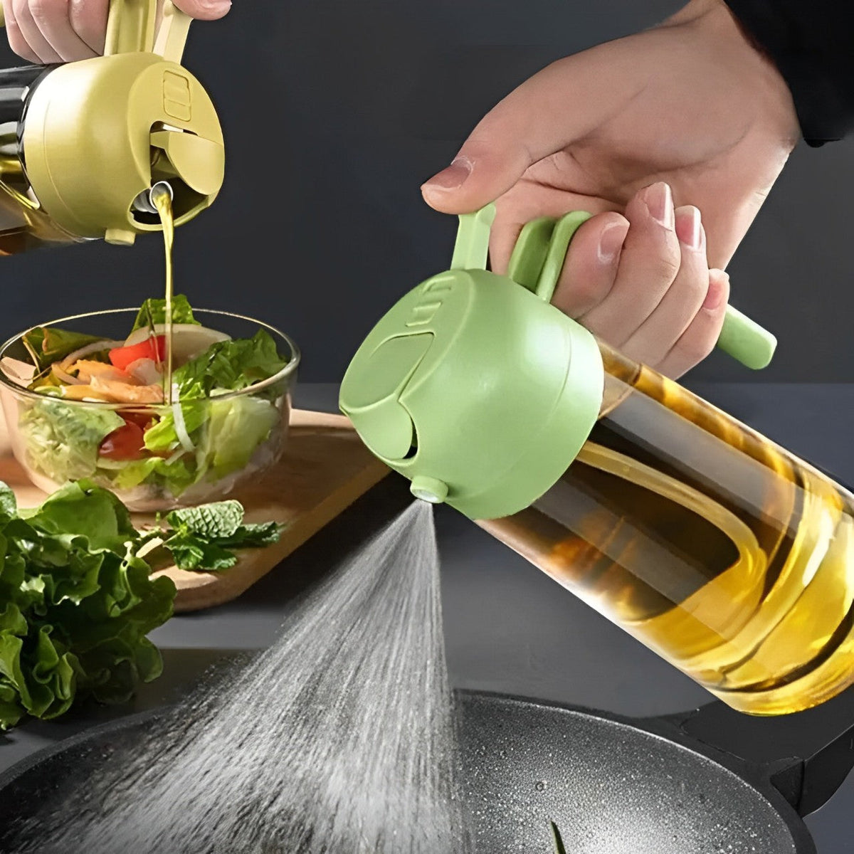 Mosrugs | 2-in-1 Olive Oil Dispenser & Sprayer – Perfect for Cooking, Salads, and BBQ