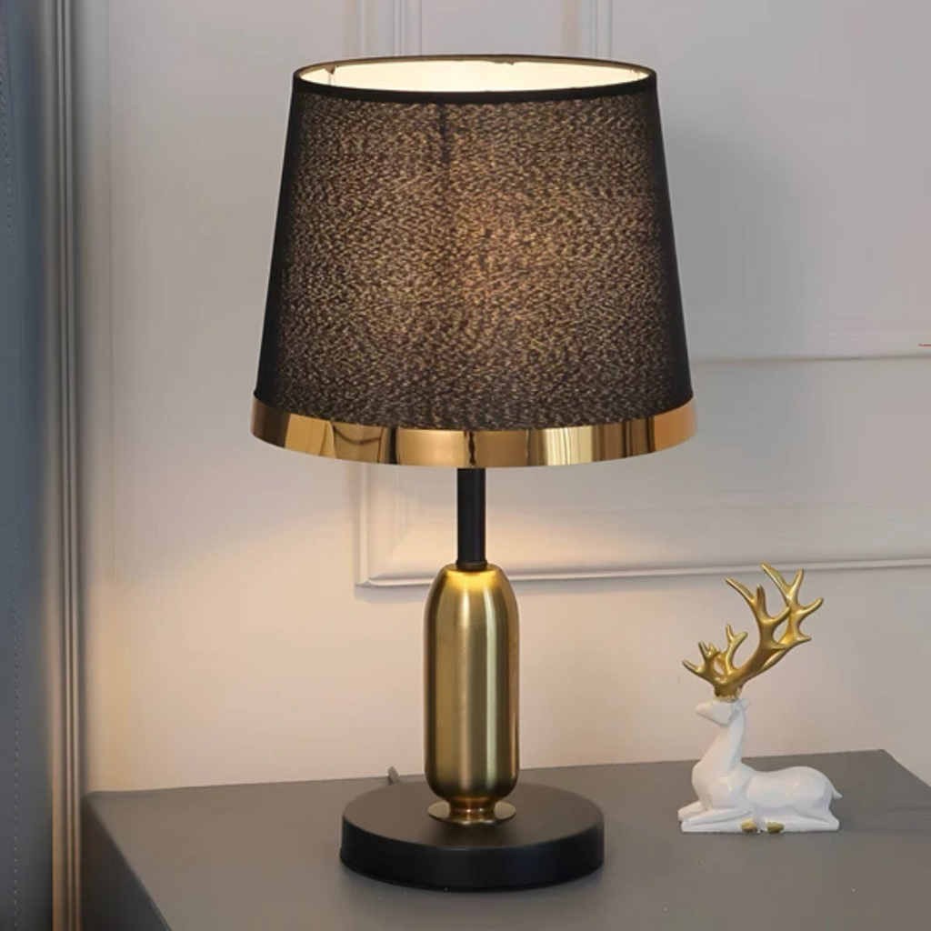 Mosrugs | Lumivara Modern Black Fabric Table Lamp – Elegant Home Lighting