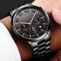 Mosrugs | VanguardTime | Military Black Steel Watch – Sleek & Sophisticated